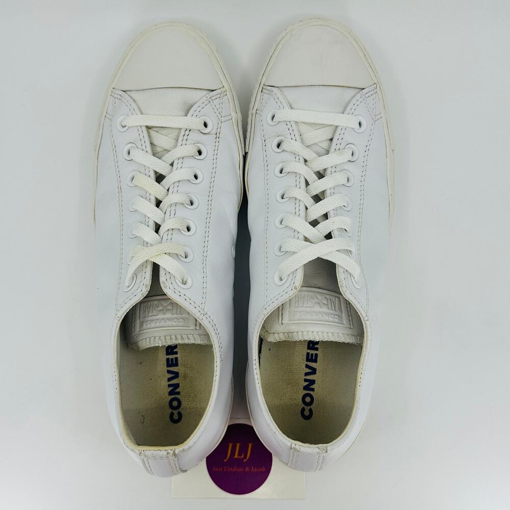 Converse Men's Chuck Taylor All Star Mono White Leather Sneakers 136823C Size 10 - Picture 9 of 11